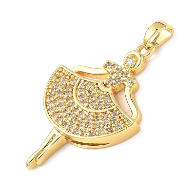Brass Micro Pave Cubic Zirconia Pendants KK-D357-27G-1