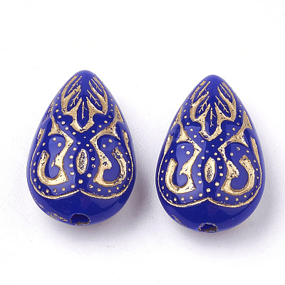 Teardrop Plating Acrylic Beads X-PACR-Q102-151D-1