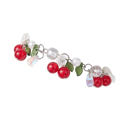 304 Stainless Steel Acrylic Charm Bracelets for Women BJEW-JB11583-1