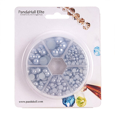 1Box ABS Plastic Imitation Pearl Dome Cabochons SACR-PH0001-41-1