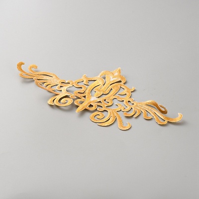 Polyester Flower Embroider Thread Iron on/Sew On Patches PATC-WH0010-97-1