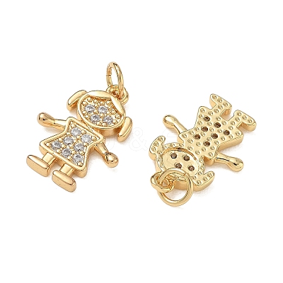 Brass Micro Pave Clear Cubic Zirconia Pendants CU-CBA9AFC-01G-15-1