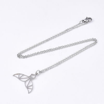 Non-Tarnish 201 Stainless Steel Pendant Necklaces NJEW-T009-JN075-1-45-1