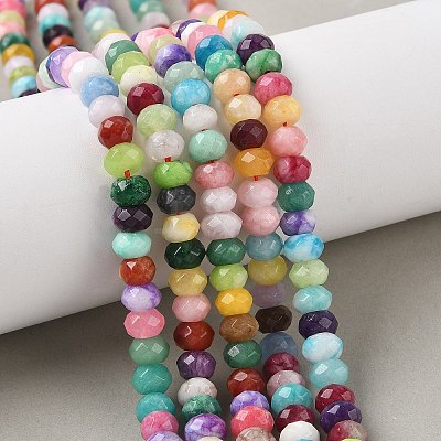 Natural Dyed White Jade Beads Strands X-G-F753-06C-1