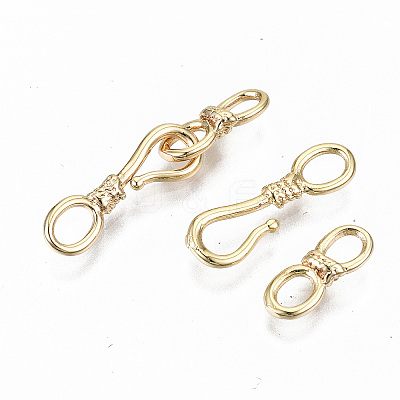 Brass Hook and S-Hook Clasps X-KK-S356-113G-NF-1