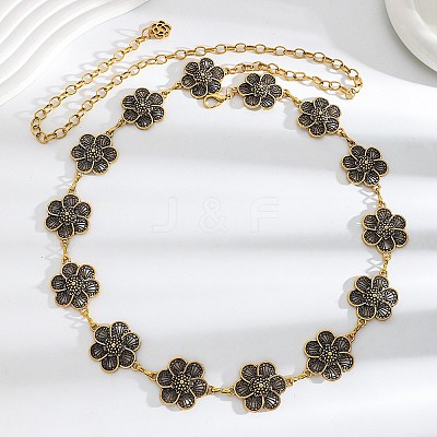 Alloy Flower Link Chain Waist Belly Chains for Women FS-WGE04C8-02-1