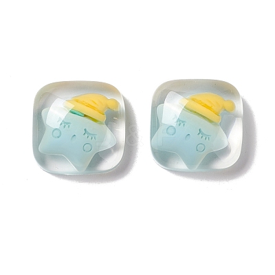 Transparent Resin Cabochons RESI-G034-A02-1