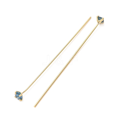 Brass Micro Pave Cubic Zirconia Stud Earring Findings CU-CBA4618-01G-06-1