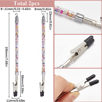 2Pcs Iron and PVC and Acrylic Alligator Memo Clips FIND-SC0011-26C-1
