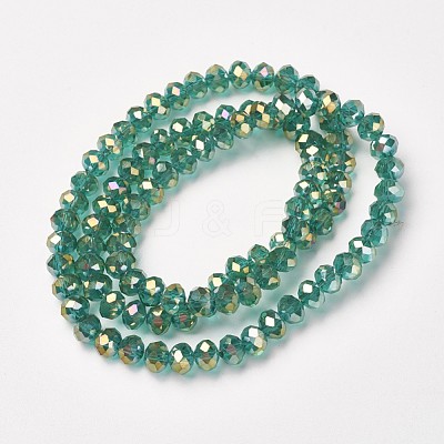 Electroplate Transparent Glass Beads Strands EGLA-A034-T6mm-T05-1