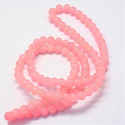 Baking Paint Imitation Jade Glass Round Bead Strands DGLA-Q021-4mm-03-1