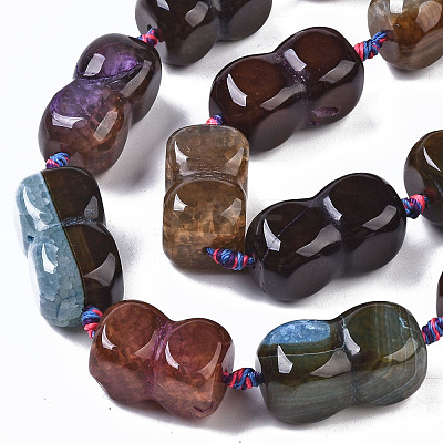 Natural Crackle Agate Beads Strands G-S359-259-1