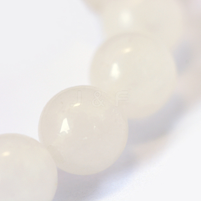 Natural White Jade Round Bead Strands X-G-E334-8mm-13-1