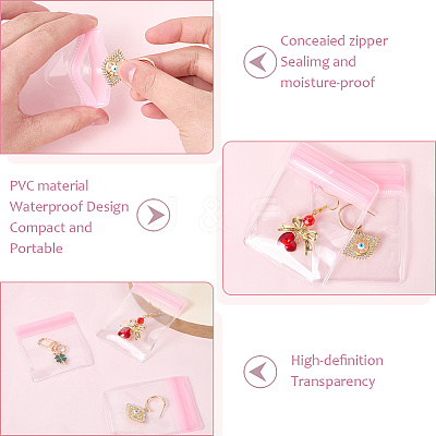 Rectangle Transparent ABS Plastic Jewelry Storage Boxes with Lid and PVC Bags CON-WH20001-17B-1