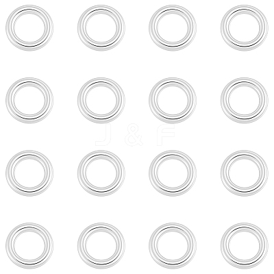 20Pcs 925 Sterling Silver Round Rings STER-BBC0009-64B-S-1