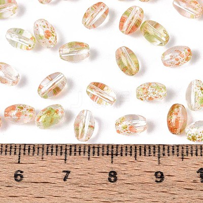 Baking Paint Transparent Glass Beads DGLA-T004-06I-1