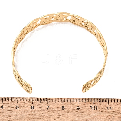 304 Stainless Steel Cuff Bangles for Women BJEW-C155-01A-G-1
