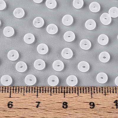 Transparent Frosted Colours Glass Seed Beads SEED-T007-12A-1