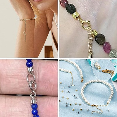 20Pcs 2 Colors Brass Crimp Beads KK-CJ0001-92-1