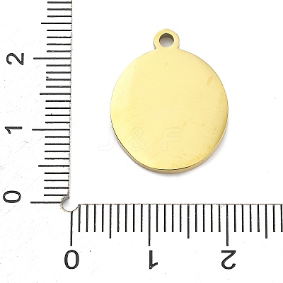 Ion Plating(IP) 304 Stainless Steel Enamel Pendants STAS-U034-07G-1