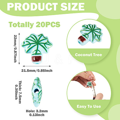 20Pcs Printed Opaque Acrylic Beads OACR-TA0004-73B-1