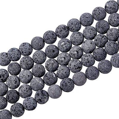 Unwaxed Natural Lava Rock Bead Strands G-F309-8mm-1