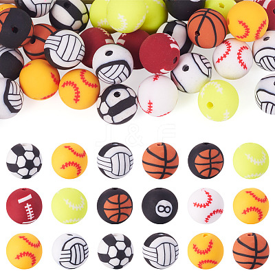 Handmade 8 Ball Polymer Clay Beads CLAY-TA0001-84B-1