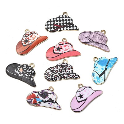 45Pcs 9 Colors Printed Zinc Alloy Pendants FIND-CJ0004-24-1