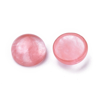 Cherry Quartz Glass Cabochons G-P393-R59-10MM-1