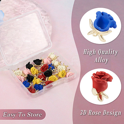 24Pcs 6 Colors Spray Painted Alloy Charms FIND-TA0003-29-1