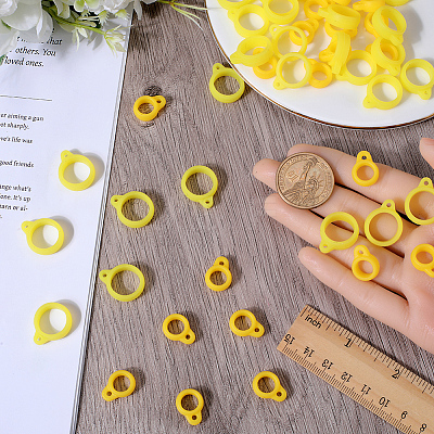 60Pcs 2 Style Silicone Pendant SIL-GF0001-42A-1
