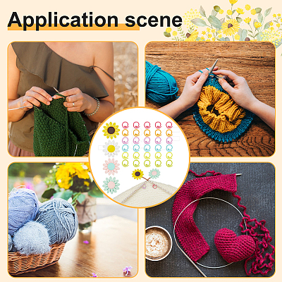 Sunflower Silicone Knitting Needle Point Protectors DIY-NB0010-91-1