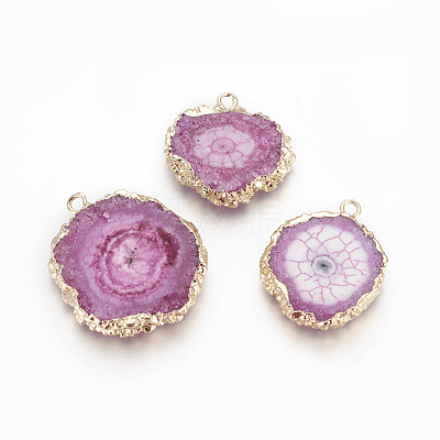 Natural Dyed Quartz Pendants G-P399-B02-1