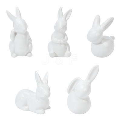 5Pcs 5 Style Porcelain Display Decoration AJEW-GL0002-01-1
