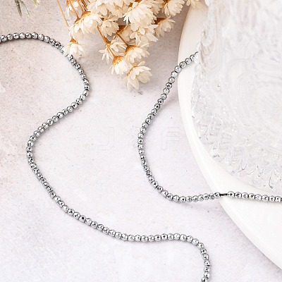 Non-Magnetic Synthetic Hematite Beads Strands G-G093-3mm-1