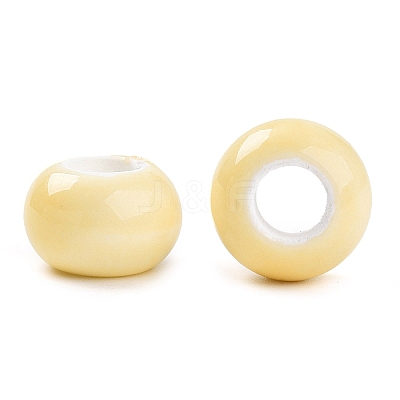 Glazed Porcelain Rondelle Beads PORC-Q219-13x9-F25-1