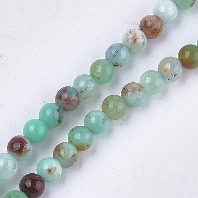 Natural Chrysoprase Beads Strands X-G-S333-4mm-037-1