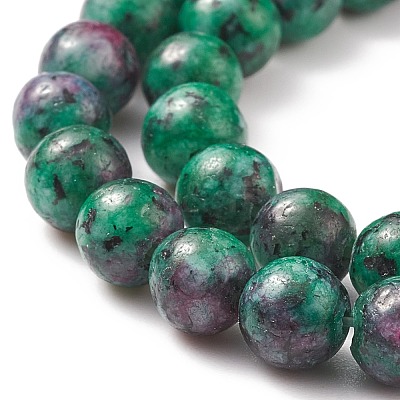 Round Dyed Natural Gemstone Bead Strands X-G-R345-6mm-15-1