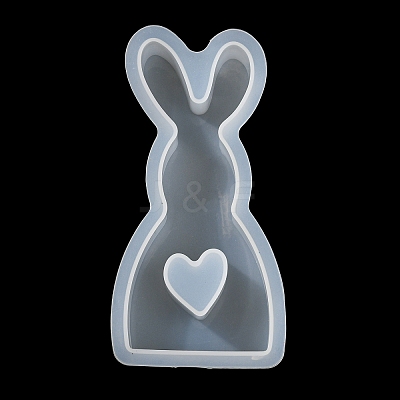 Rabbit Shape DIY Display Decoration Silhouette Silicone Molds DIY-K073-08C-1