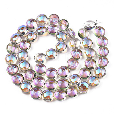 Transparent Electroplate Glass Bead Strands EGLA-P049-01A-HR01-1