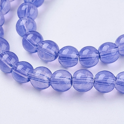Baking Paint Glass Beads Strands X-DGLA-Q023-6mm-DB44-1
