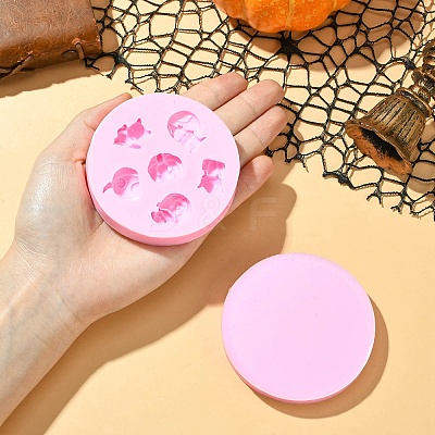1 Set 2Pcs 2 Styles Halloween Theme Silicone Molds for DIY Craft ST-CJ0007-72-1