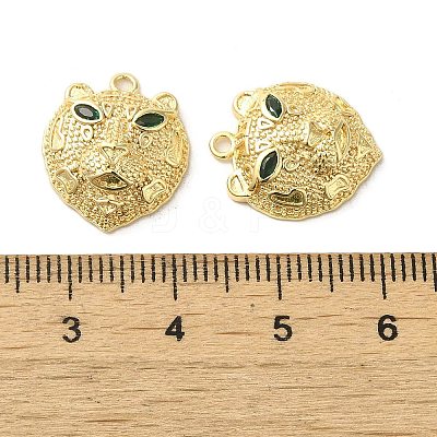 Brass Micro Pave Green Cubic Zirconia Pendants KK-G481-08G-1