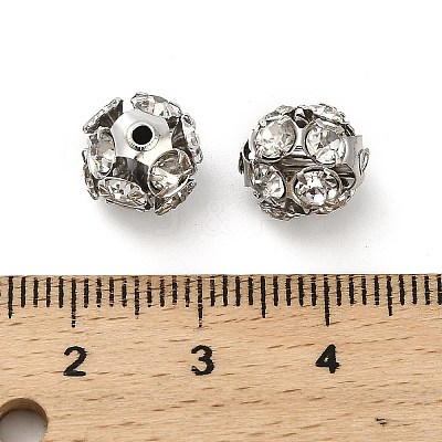 10mm Brass Rhinestone Beads X1-KK-S519-01C-P-1