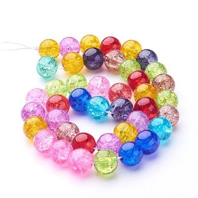 Crackle Glass Beads Strands GGM004-1