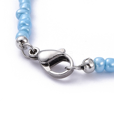 Glass Seed Bead Beaded Bracelets BJEW-JB05255-1