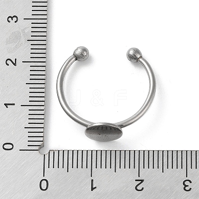 Non-Tarnish Adjustable 304 Stainless Steel Finger Rings Components STAS-K278-04B-P-1