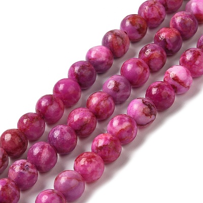 Natural Dyed White Jade Beads Strands G-M402-C03-01-1