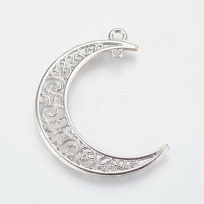 Tibetan Style Alloy Hollow Moon Links LS-TIBEP-5312-P-FF-1