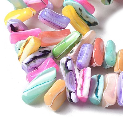 Dyed Natural Trochus Shell Beads Strands X-SSHEL-C013-09G-1